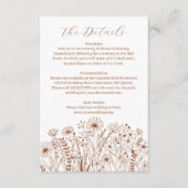 Wildblume Elegant Burnt Orange Wedding Details Begleitkarte (Vorderseite)