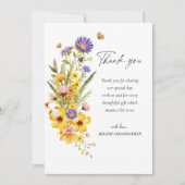 Wildblume Elegant Floral Boho Babydusche Dankeskarte (Vorderseite)