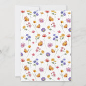 Wildblume Elegant Floral Boho Babydusche Dankeskarte (Rückseite)