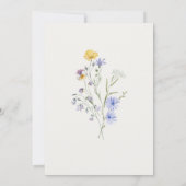 Wildblume Elegant Floral Periwinkle Wedding Einladung (Rückseite)