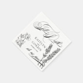 Wildblume Elegant Gothic Wedding Napkins Serviette (Ecke)