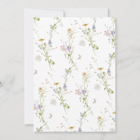 Wildblume Elegant Moderne Moderne Moderne Dienstmä Einladung (Rückseite)