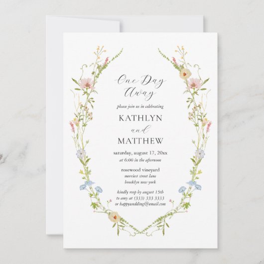 Wildblume Elegant Modernes Flora Einladung (Vorderseite)