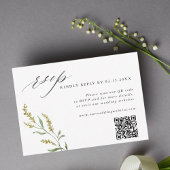 Wildblume Elegant Wedding QR Code RSVP Karte