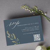 Wildblume Elegant Wedding QR Code RSVP Karte