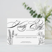 Wildblume Elegant Wedding RSVP Card (Stehend Vorderseite)