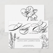 Wildblume Elegant Wedding RSVP Card Karte (Vorne/Hinten)