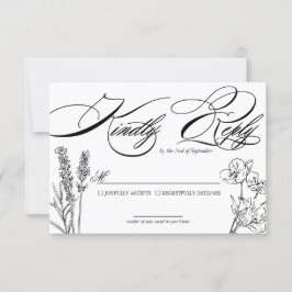Wildblume Elegant Wedding RSVP Card Karte