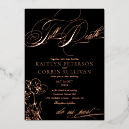 Wildblume Elegante Gotische Hochzeit Folieneinladung