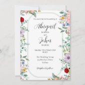 Wildblume Elegante Hochzeit Einladung (Vorderseite)