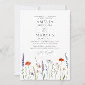 Wildblume Elegante Hochzeit Einladung (Vorderseite)