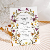 Wildblume Elegante Moderne Blumenhochzeit Einladung