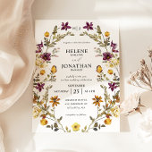 Wildblume Elegante Moderne Blumenhochzeit Einladung