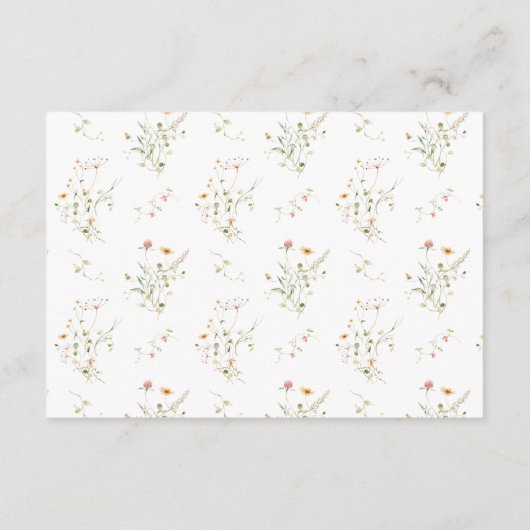 Wildblume Elegante Moderne Gartenanlage Hochzeitsf Begleitkarte (Rückseite)