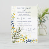 Wildblume elegante rustikale Hochzeitseinladung Einladung (Stehend Vorderseite)