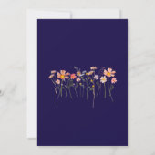 Wildblume Elegante Script Navy Blue Terracotta Einladung (Rückseite)