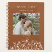 Wildblume Elegante Terracotta Boho Foto Wedding Planer (Vorderseite)
