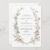 Wildblume Elegante Vintage Hochzeit Einladung (Vorne/Hinten)