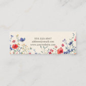 Wildblume Eleganter Abschluss individuelle Name Ka Telefonnummerkarte (Rückseite)