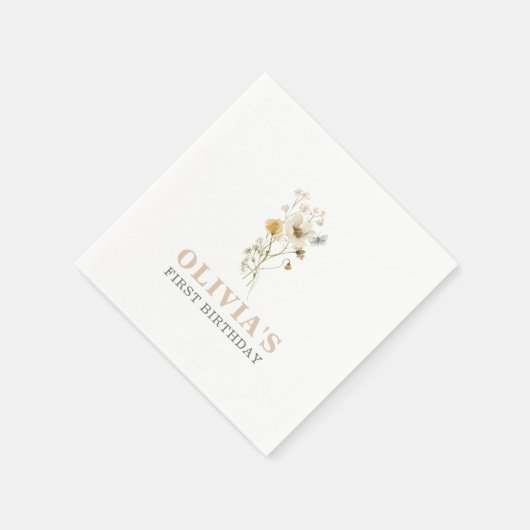 Wildblume Eleganter boho garten Serviette (Ecke)