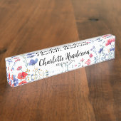 Wildblume Eleganter Individuelle Name Plate Beruf Namensplakette (Seite)