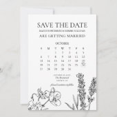 Wildblume Eleganter Kalender Save the Date Einladung (Vorderseite)