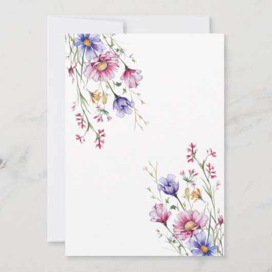 Wildblume Elegantes Brautparty Einladung (Rückseite)