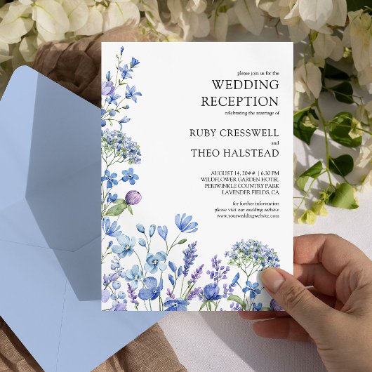 Wildblume Empfang nur Lilac Periwinkle Wedding Einladung