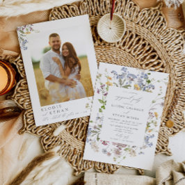 Wildblume Engagement Partei Einladung mit Foto