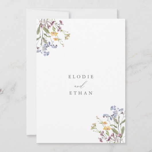 Wildblume Engagement Partei laden Liebe in Bloom e Einladung (Rückseite)