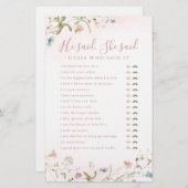 Wildblume Er sagte, sie sagte Brautparty (Vorne/Hinten)