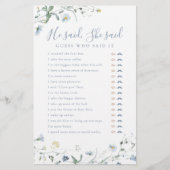 Wildblume Er sagte, sie sagte Brautparty (Vorderseite)