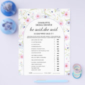 Wildblume Er sagte, sie sagte Brautparty Game Flyer (Einzeln)