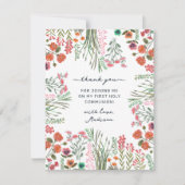 Wildblume Erste Heilige Kommune Dankeskarte (Vorderseite)
