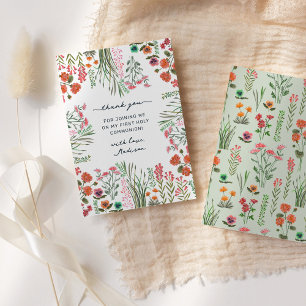 Wildblume Erste Heilige Kommune Dankeskarte