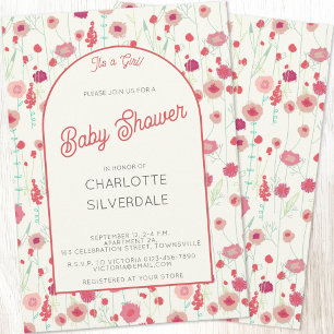 Wildblume Es ist eine Girl Baby Dusche Einladung