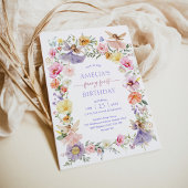 Wildblume Fairy 1. Geburtstag Einladung