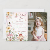 Wildblume Fairy Birthday Foto Dankeschön Karte (Vorderseite)