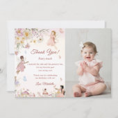 Wildblume Fairy Birthday Foto Dankeschön Karte (Vorderseite)