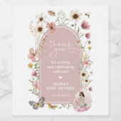 Wildblume Fairy Blush Garden Kinderdusche Favorite Weinetikett (Einzelnes Label)