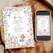 Wildblume Fairy Butterfly 2. Geburtstag Einladung