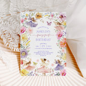 Wildblume Fairy Erster Geburtstag Party Einladung