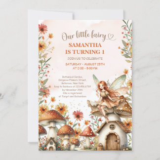 Wildblume Fairy Erster Geburtstagsgarten Party Einladung