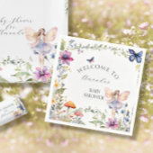 Wildblume Fairy Garden Butterfly Babydusche Serviette