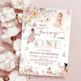 Wildblume Fairy Princess 1. Geburtstag | Einladung