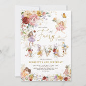 Wildblume Fairy Princess 2. Geburtstag Einladung (Vorderseite)