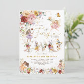 Wildblume Fairy Princess 2. Geburtstag Einladung (Stehend Vorderseite)