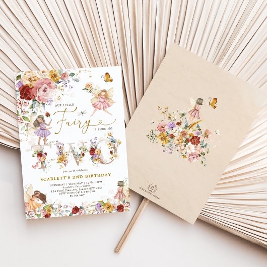 Wildblume Fairy Princess 2. Geburtstag Einladung