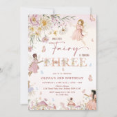 Wildblume Fairy Princess 3. Geburtstag | Einladung (Vorderseite)