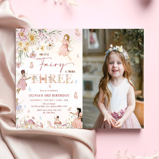 Wildblume Fairy Princess 3. Geburtstag | Einladung